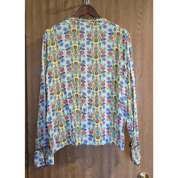 Natural Life Calypso Floral Button Down Blouse Top - Picture 2 of 11